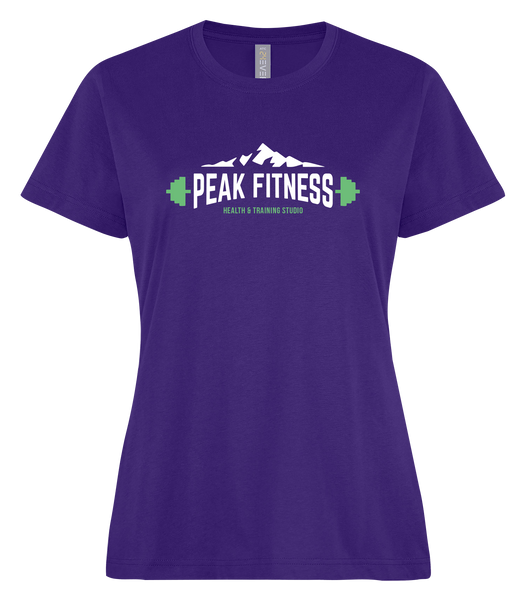 Peak Fitness Ladies Ring Spun T-Shirt with Printed Logo