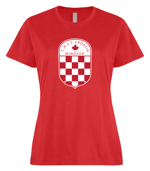 C.N.S.C. Windsor Croatia Ladies Ring Spun T-Shirt with Printed Logo