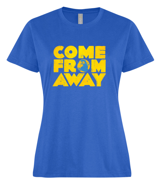 'Come From Away' Ladies Ring Spun T-Shirt with Printed Logo