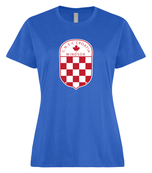 C.N.S.C. Windsor Croatia Ladies Ring Spun T-Shirt with Printed Logo
