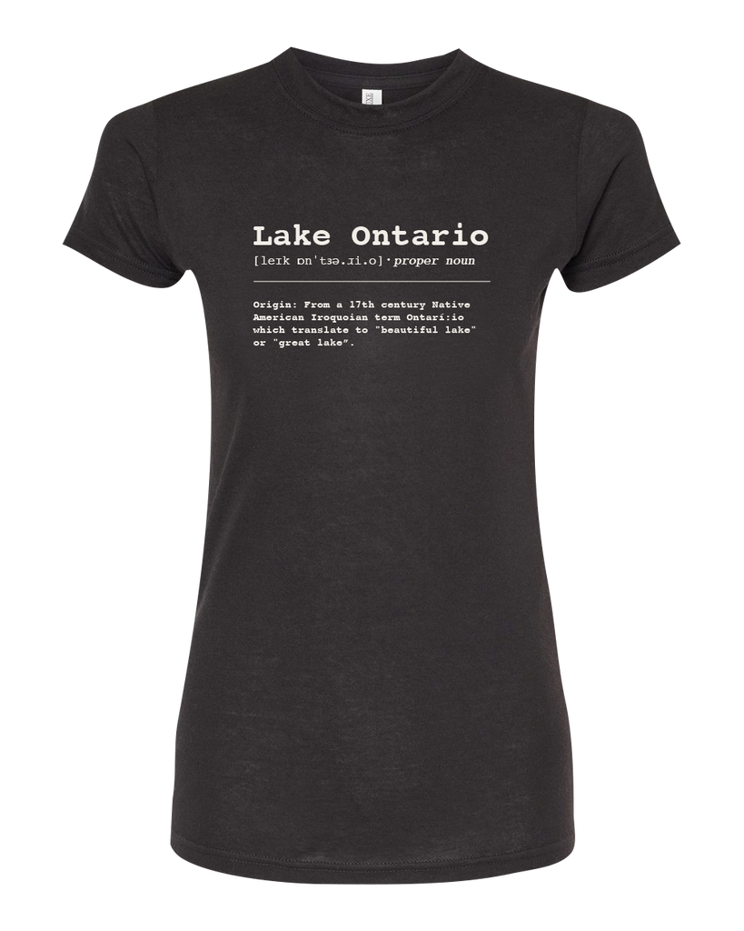 "Lake Ontario" Definition Ladies Deluxe Blend T-Shirt with Printed Logo