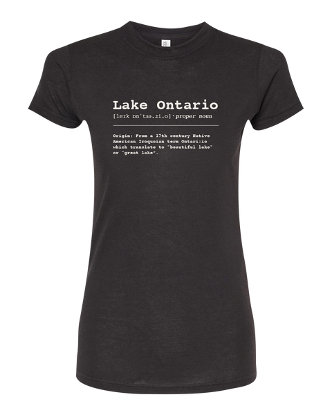 "Lake Ontario" Definition Ladies Deluxe Blend T-Shirt with Printed Logo