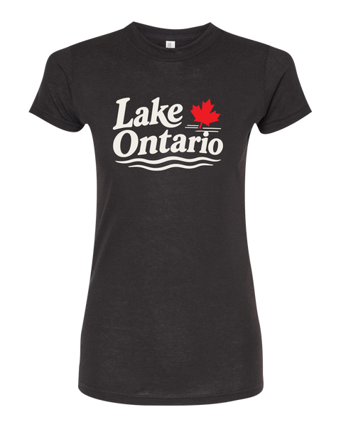 "Lake Ontario" Maple Leaf Ladies Deluxe Blend T-Shirt with Printed Logo