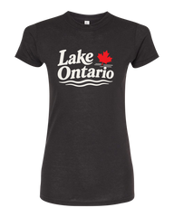 "Lake Ontario" Maple Leaf Ladies Deluxe Blend T-Shirt with Printed Logo