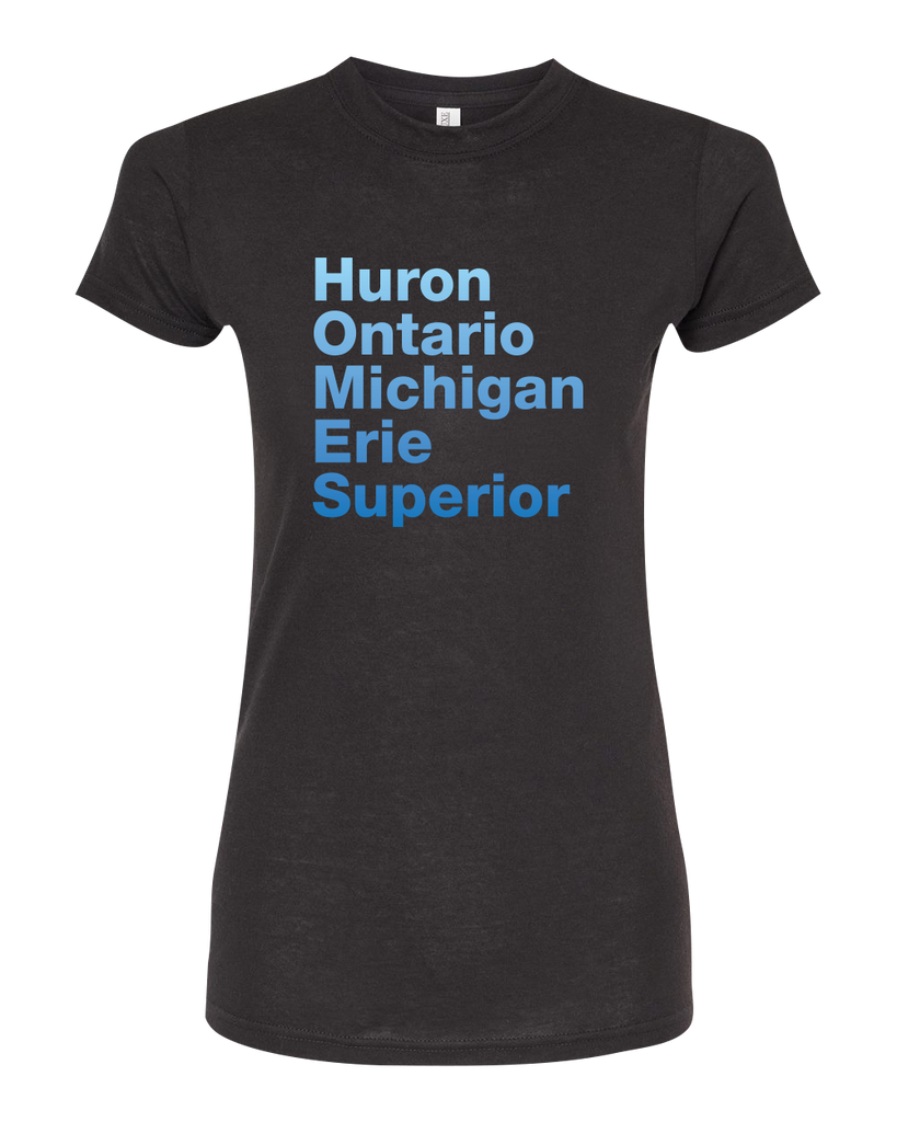Great Lakes Names Ladies Deluxe Blend T-Shirt with Printed Logo