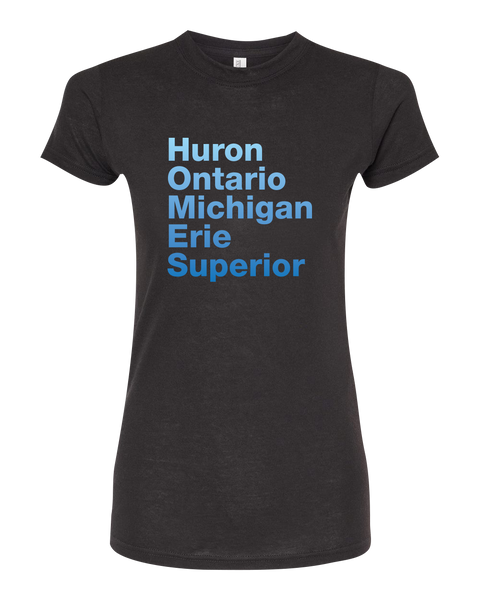 Great Lakes Names Ladies Deluxe Blend T-Shirt with Printed Logo