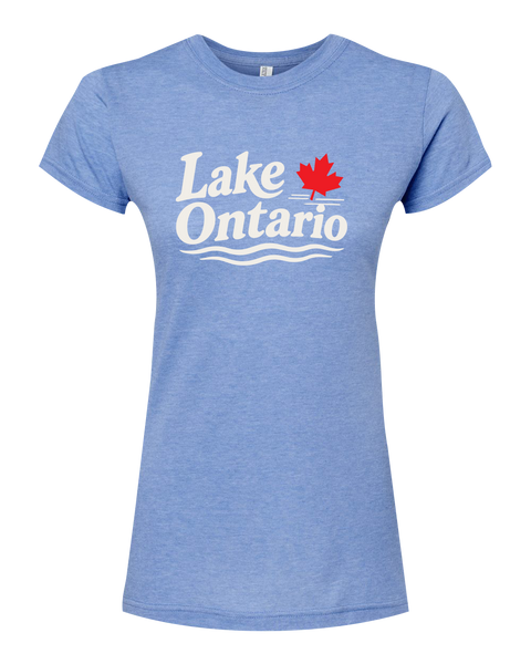 "Lake Ontario" Maple Leaf Ladies Deluxe Blend T-Shirt with Printed Logo