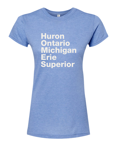 Great Lakes Names Ladies Deluxe Blend T-Shirt with Printed Logo