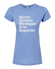 Great Lakes Names Ladies Deluxe Blend T-Shirt with Printed Logo