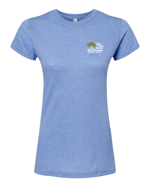 John McGivney Ladies Deluxe Blend T-Shirt with Printed Logo