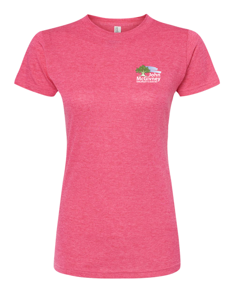 John McGivney Ladies Deluxe Blend T-Shirt with Printed Logo