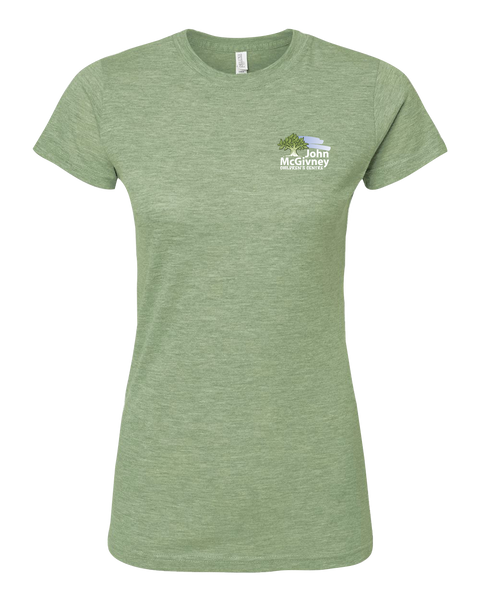 John McGivney Ladies Deluxe Blend T-Shirt with Printed Logo