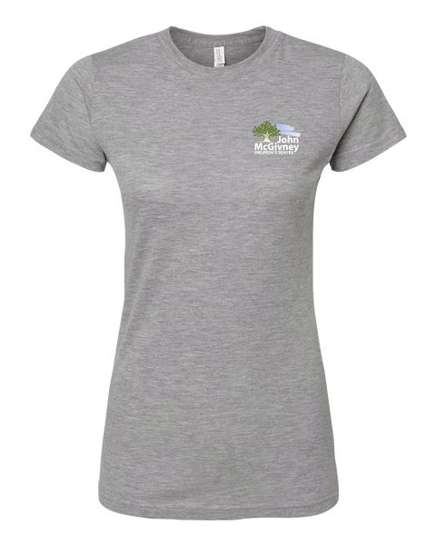 John McGivney Ladies Deluxe Blend T-Shirt with Printed Logo