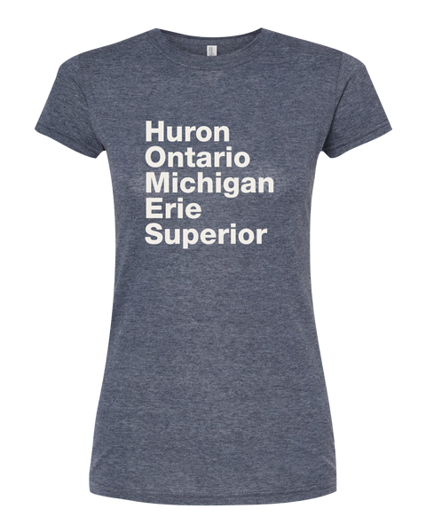 Great Lakes Names Ladies Deluxe Blend T-Shirt with Printed Logo