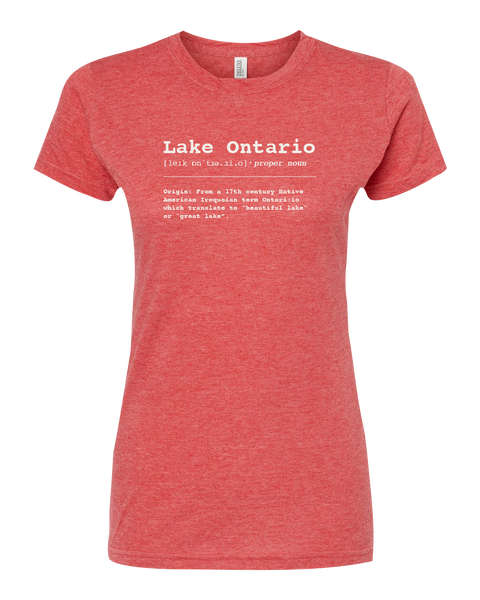 "Lake Ontario" Definition Ladies Deluxe Blend T-Shirt with Printed Logo
