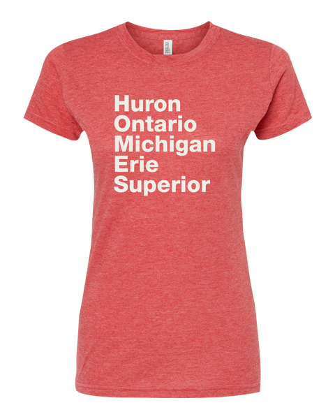 Great Lakes Names Ladies Deluxe Blend T-Shirt with Printed Logo