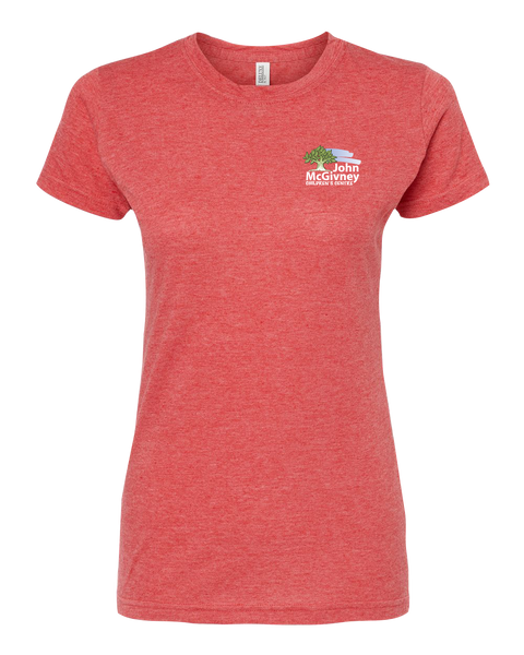 John McGivney Ladies Deluxe Blend T-Shirt with Printed Logo