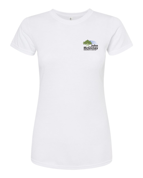 John McGivney Ladies Deluxe Blend T-Shirt with Printed Logo