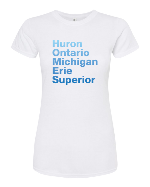 Great Lakes Names Ladies Deluxe Blend T-Shirt with Printed Logo