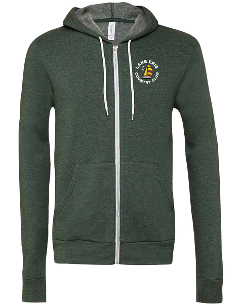 Lake Erie Country Club Adult Fleece Full-Zip Hooded Sweatshirt with Embroidered Logo