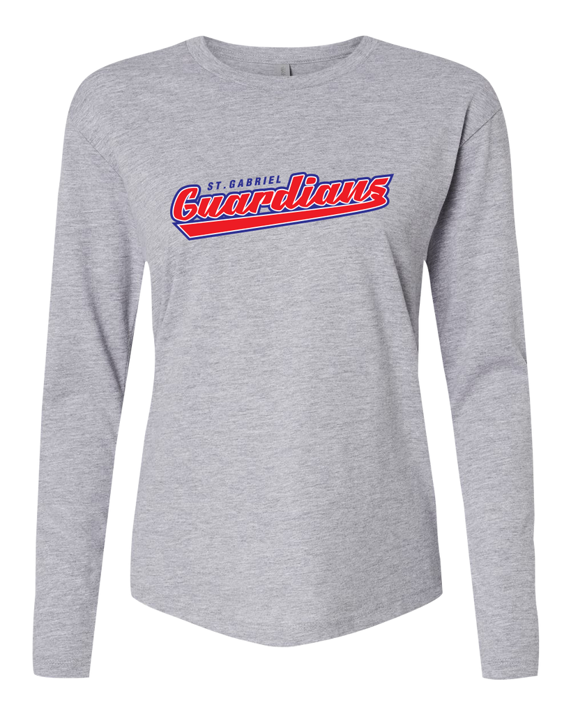Guardians Ladies Cotton Relaxed Long Sleeve Tee with Printed Logo