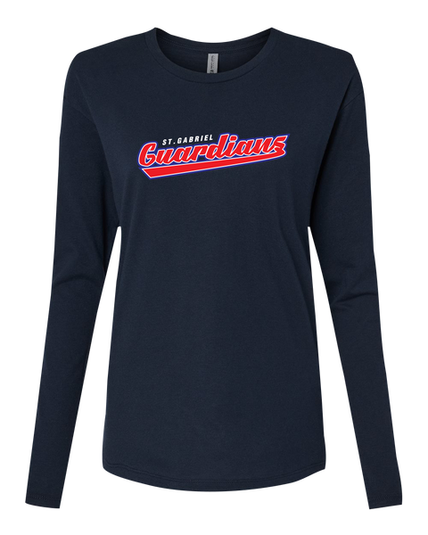 Guardians Ladies Cotton Relaxed Long Sleeve Tee with Printed Logo