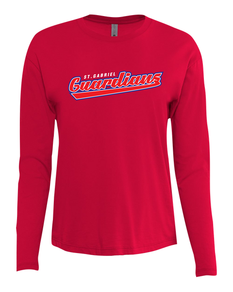 Guardians Ladies Cotton Relaxed Long Sleeve Tee with Printed Logo