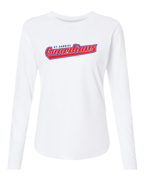 Guardians Ladies Cotton Relaxed Long Sleeve Tee with Printed Logo