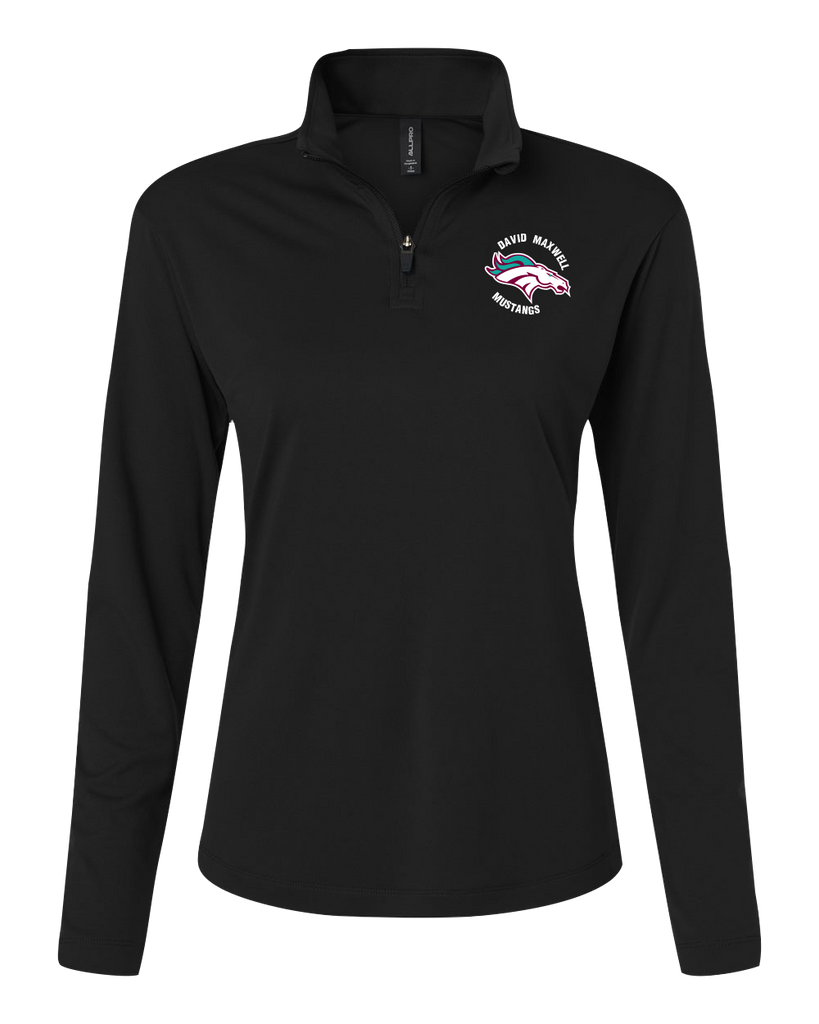 Mustangs Ladies Pro-Lock Performance Quarter-Zip Pullover with Embroidered Logo