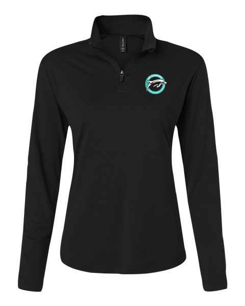 Dauphins Ladies Pro-Lock Performance Quarter-Zip Pullover with Embroidered Logo