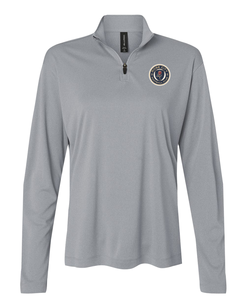 Rose City Football Club Ladies Pro-Lock Performance Quarter-Zip Pullover with Embroidered Logo