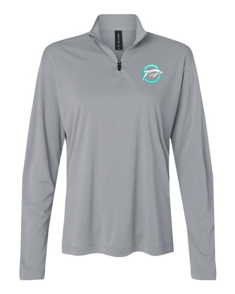 Dauphins Ladies Pro-Lock Performance Quarter-Zip Pullover with Embroidered Logo