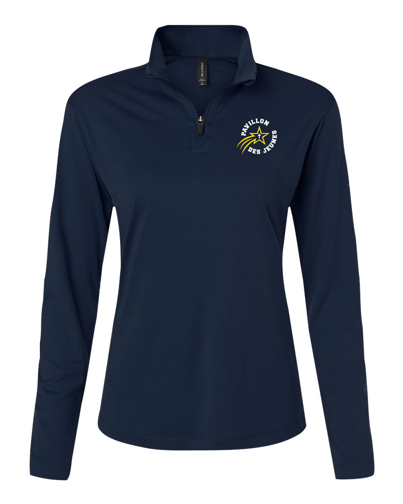 Pavillon Des Jeunes Ladies Pro-Lock Performance Quarter-Zip Pullover with Embroidered Logo