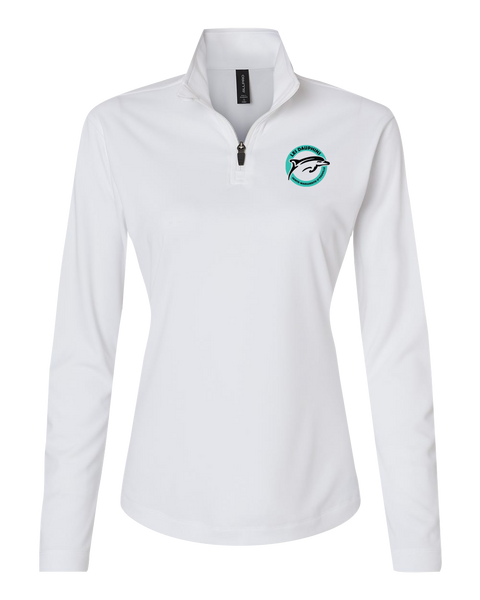 Dauphins Ladies Pro-Lock Performance Quarter-Zip Pullover with Embroidered Logo