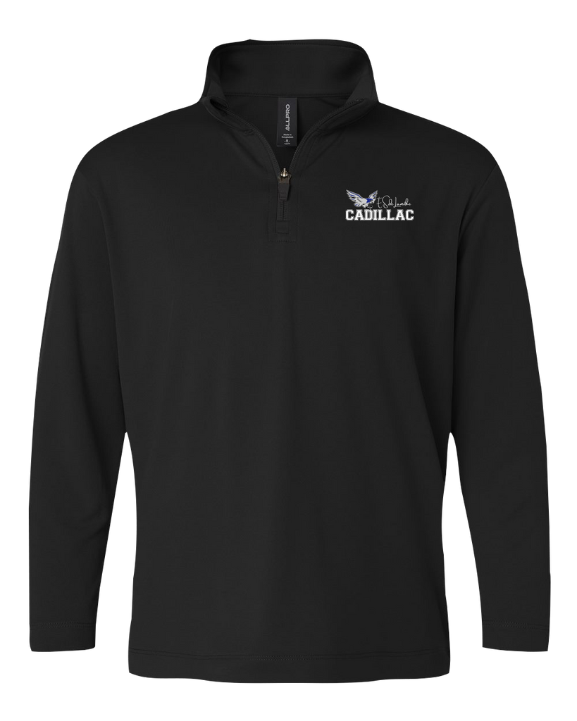 Lamothe-Cadillac Adult Pro-Lock Performance Quarter-Zip Pullover with Embroidered Logo