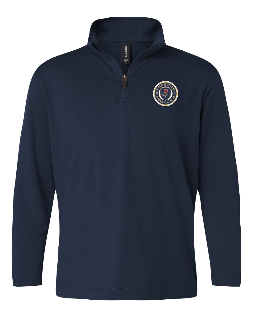 Rose City Football Club Youth Pro-Lock Performance Quarter-Zip Pullover with Embroidered Logo