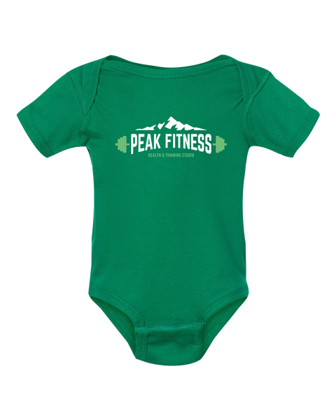 Peak Fitness Infant Baby Onesie with Printed Logo