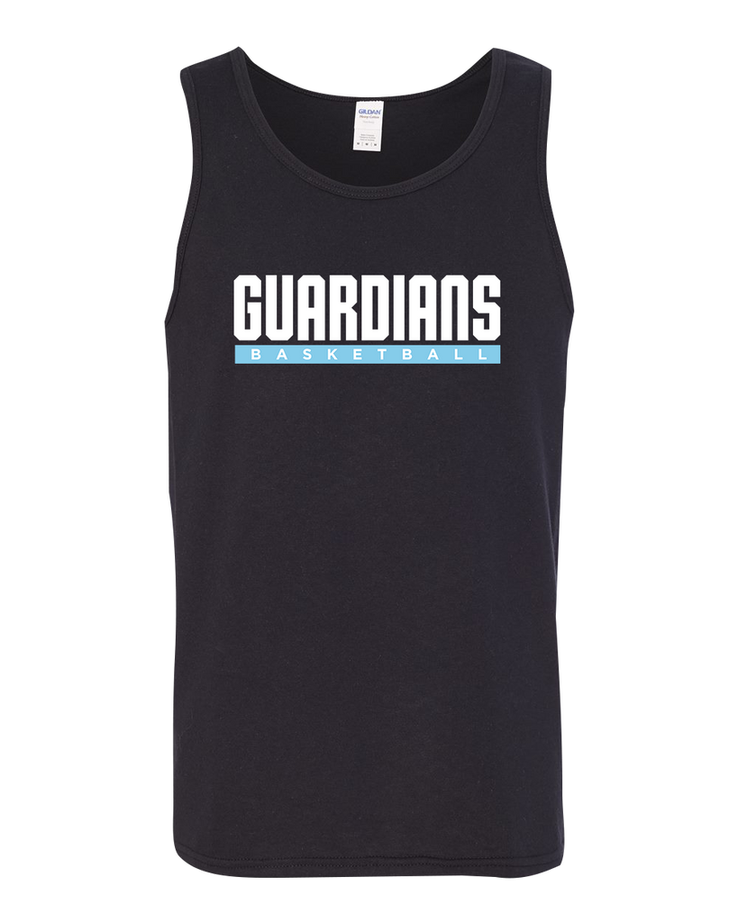 Guardians Basketball Block Letters Adult Unisex Heavy Cotton Tank Top with Printed Logo