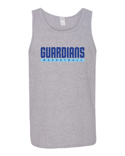 Guardians Basketball Block Letters Adult Unisex Heavy Cotton Tank Top with Printed Logo