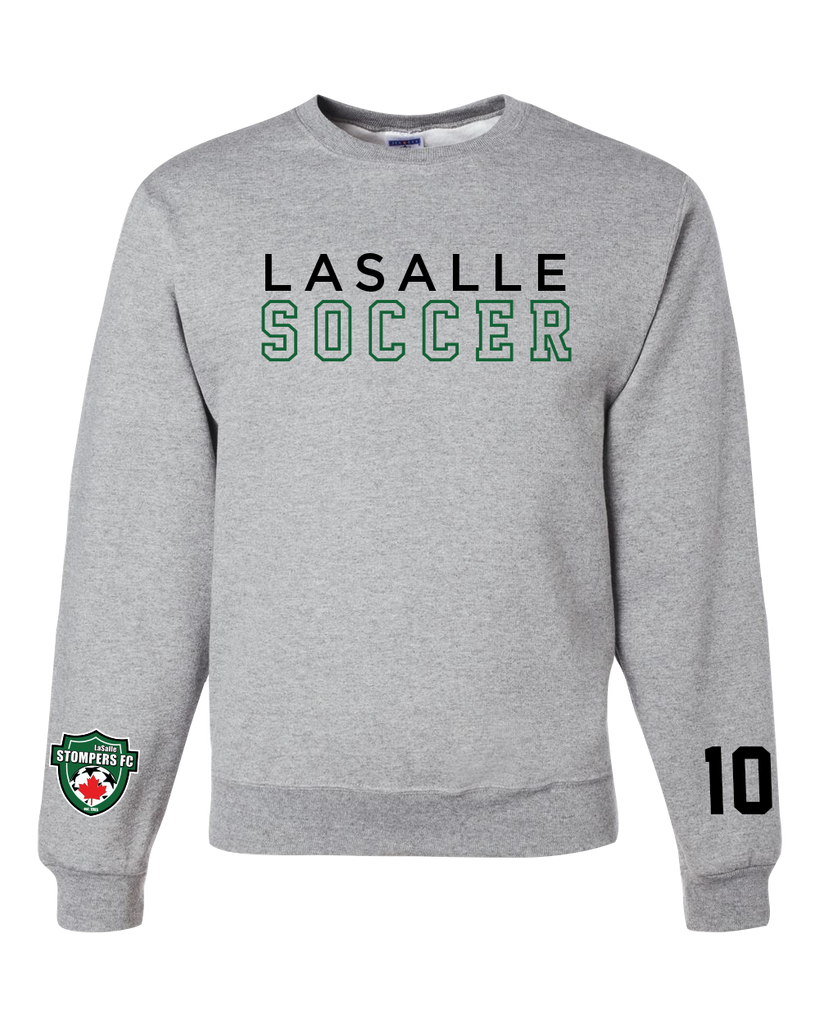 LaSalle Soccer Adult Crewneck Sweatshirt with Printed Logos & Player Number