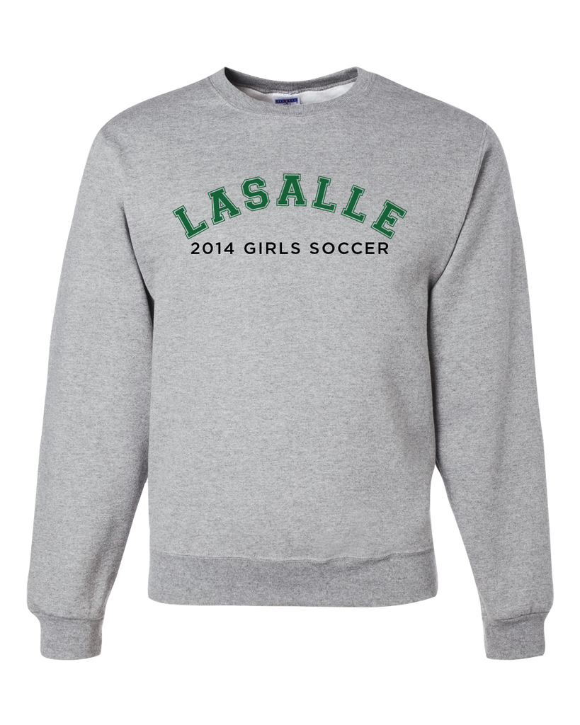 LaSalle 2014 Girls Soccer Adult Crewneck Sweatshirt with Printed Logo