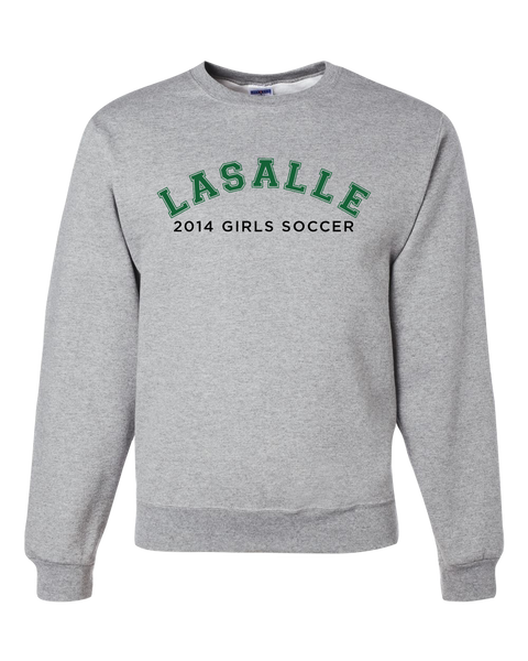 LaSalle 2014 Girls Soccer Adult Crewneck Sweatshirt with Printed Logo