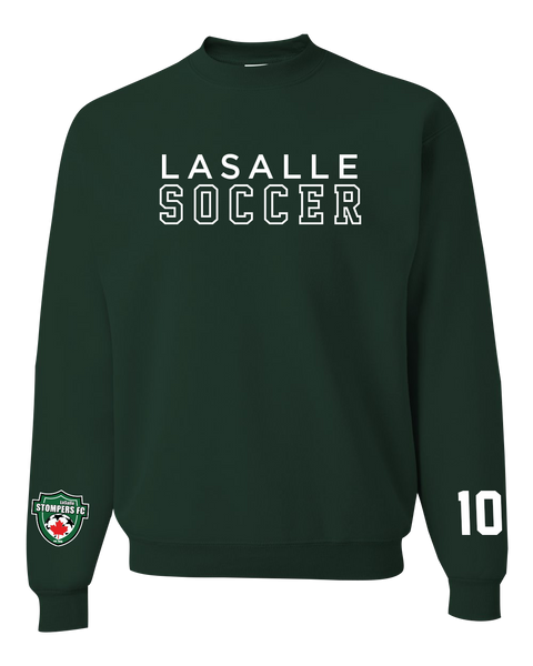 LaSalle Soccer Adult Crewneck Sweatshirt with Printed Logos & Player Number
