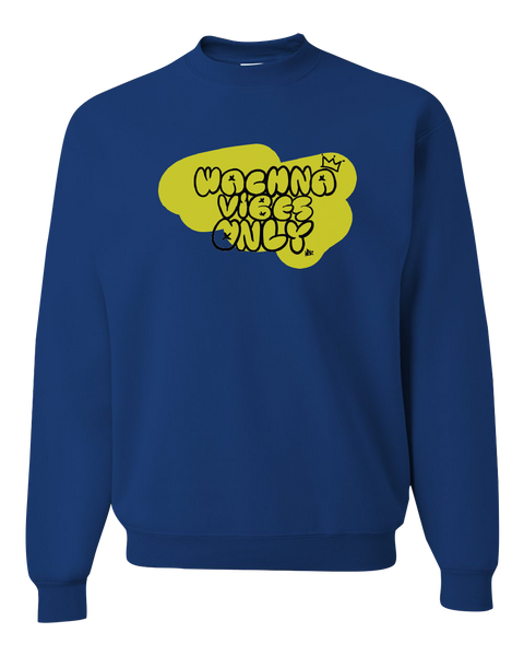 Wachna Vibes Only Graffiti Adult Crewneck Sweatshirt with Printed Logo