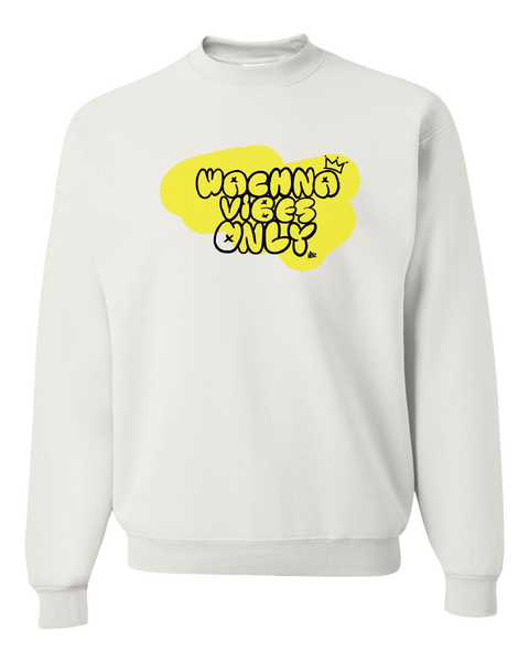 Wachna Vibes Only Graffiti Adult Crewneck Sweatshirt with Printed Logo