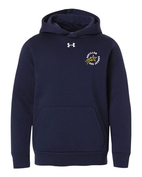 Pavillon Des Jeunes Youth Under Armour® Fleece Hooded Sweatshirt with Embroidered Logo