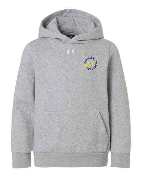Pavillon Des Jeunes Youth Under Armour® Fleece Hooded Sweatshirt with Embroidered Logo