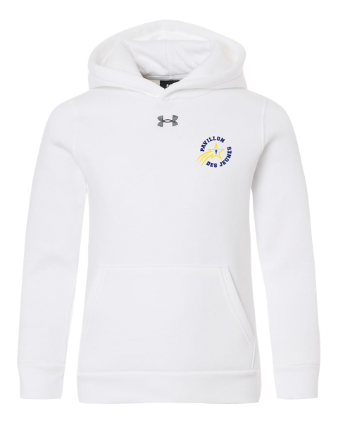 Pavillon Des Jeunes Youth Under Armour® Fleece Hooded Sweatshirt with Embroidered Logo