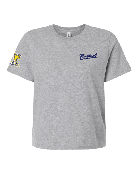 "Central" Ladies 6 oz. Heavyweight Tee with Printed Left Chest Logo