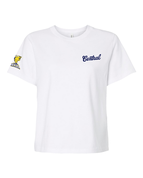 "Central" Ladies 6 oz. Heavyweight Tee with Printed Left Chest Logo
